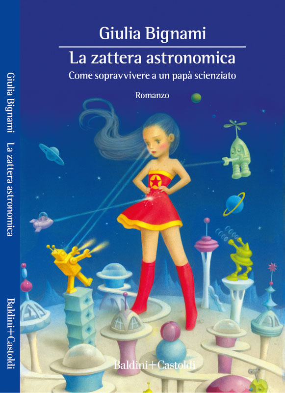 Copertina de La Zattera Astronomica. Illustrazione: 'The Girl from Outer Space' di Nicoletta Ceccoli.